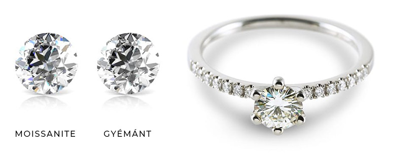 Moissanite gyűrű